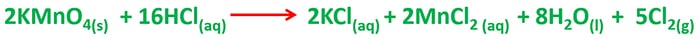 balanced equation of KMnO4 + HCl reaction